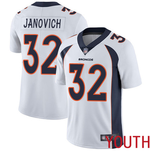 Youth Denver Broncos #32 Andy Janovich White Vapor Untouchable Limited Player Football NFL Jersey